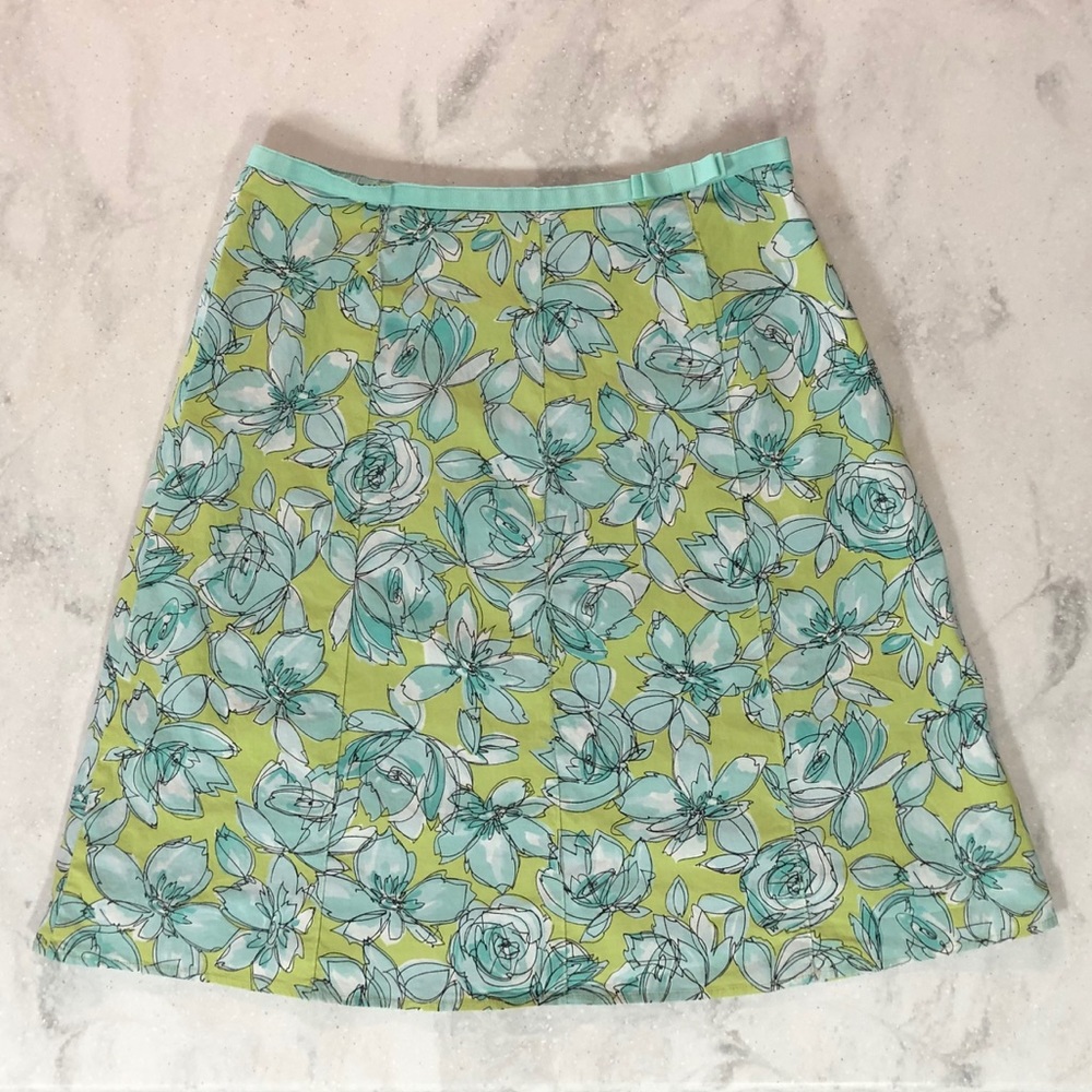 EUC Rafaella A-line Floral Midi Skirt Size 10